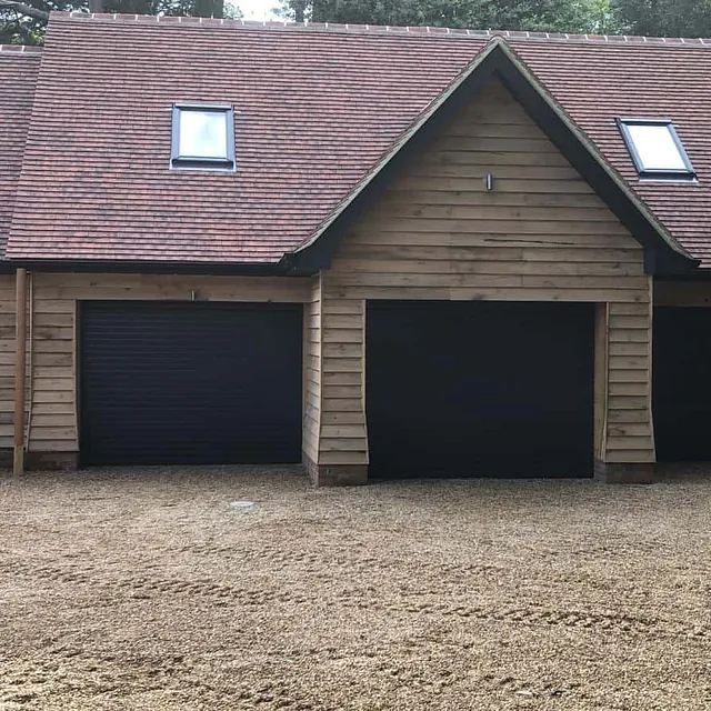 wood cladded garages