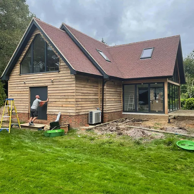 new wood cladded home